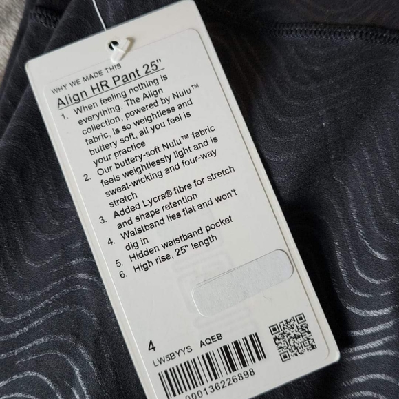 Lululemon aligns size 4 - Picture 3 of 5